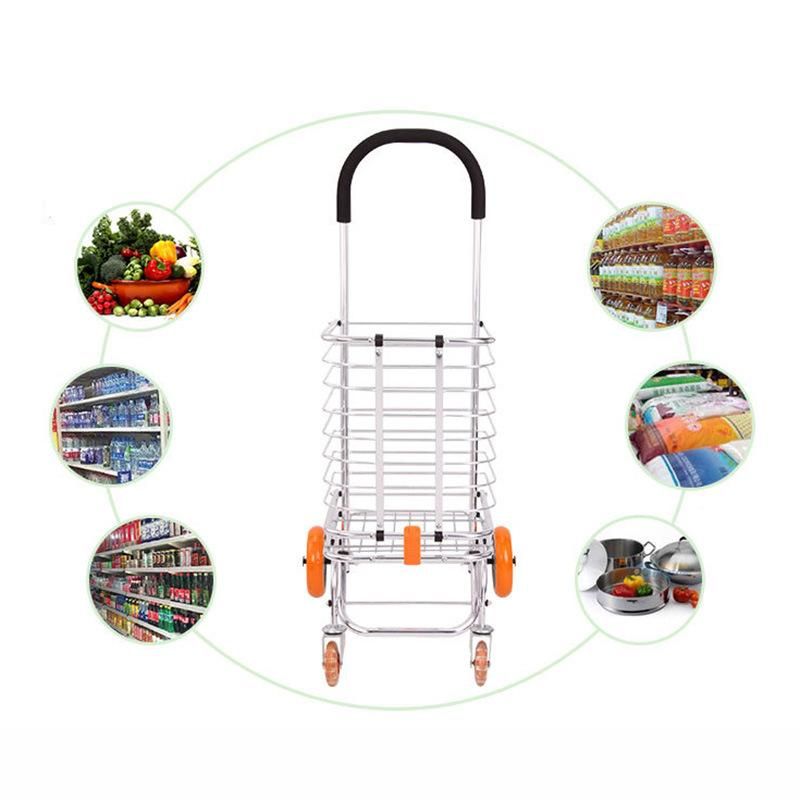 Multifunctional Carts Aluminum Alloy Foldable Elderly Grocery Shopping Trolley