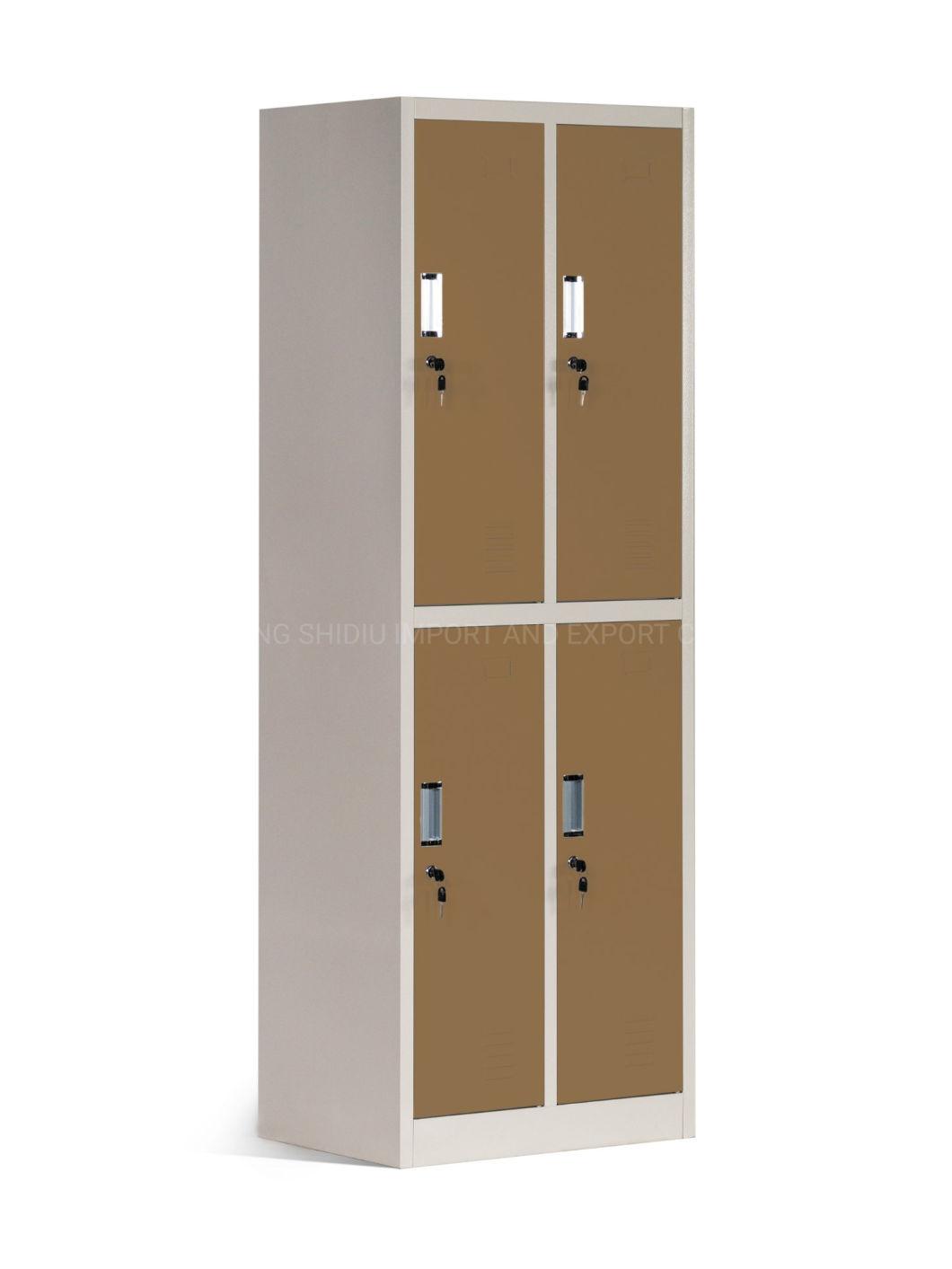 Office Use Metal 4 Compartment Uniform Lockers for Employee