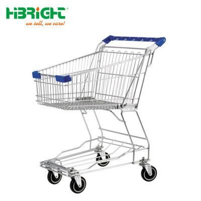 4 Wheels Metal Supermarket Shopping Trolley for Sale