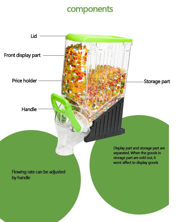 Supermarket Equipment Bulk Food Display Dispenser Gravity Dispenser