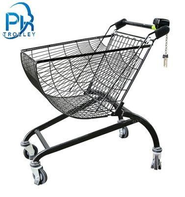 High Quality Round Basket Shape Metal Supermarket Shopping Cart