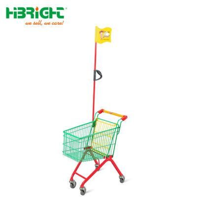 Supermarket Children Shopping Cart for Kids with Flag