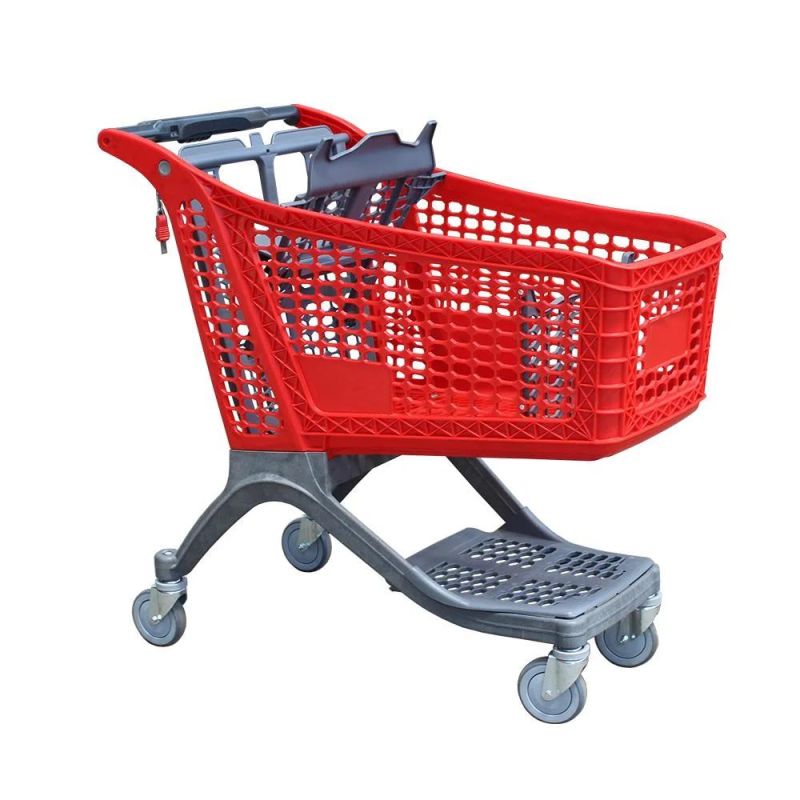 Shopping Trolley Cart High Quality Supermarket Plastic Trolley