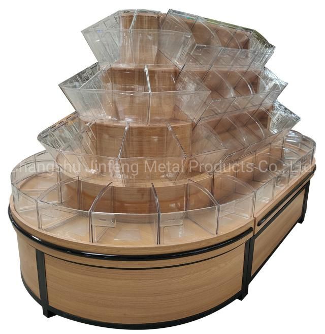 Supermarket Bulk Food Bin Wooden Display Cabinet Jf-Bfr-045