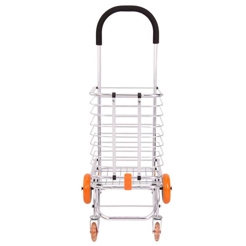China Wholesale Aluminum 4 Wheels Folded Supermarket Hand Cart for Multi Purpose
