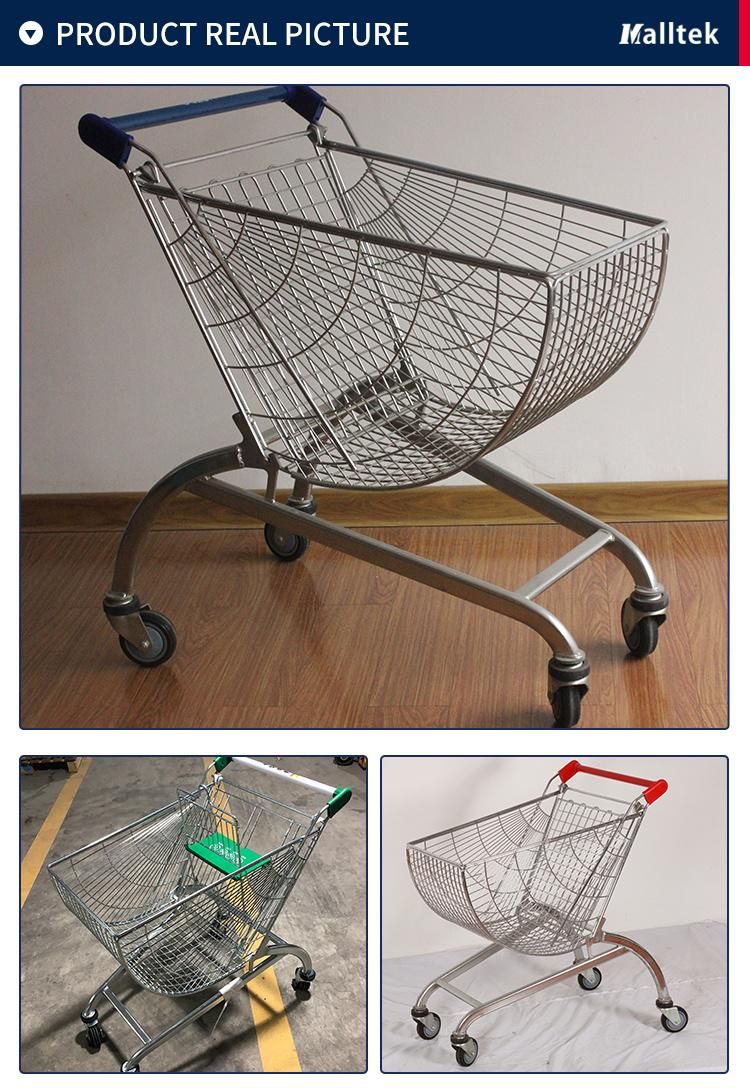 High Quality Round Basket Shape Metal Supermarket Shopping Cart