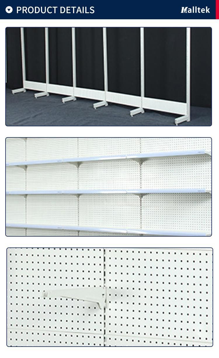 4-5 Layers Perforated Grocery Metal Shelving with Hooks and Accessories