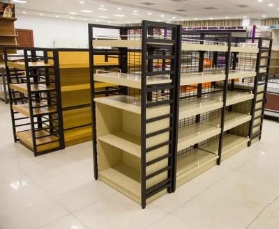 Changshu Factory Supermarket Wooden and Steel Luxury Gondola Shelving