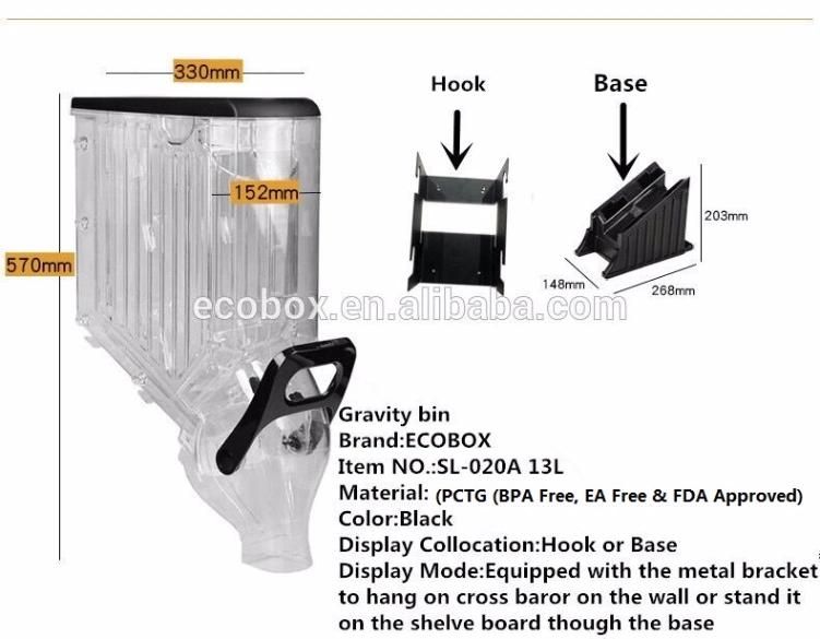 Unique Design Bulk Candy Dispenser Dry Food Dispenser