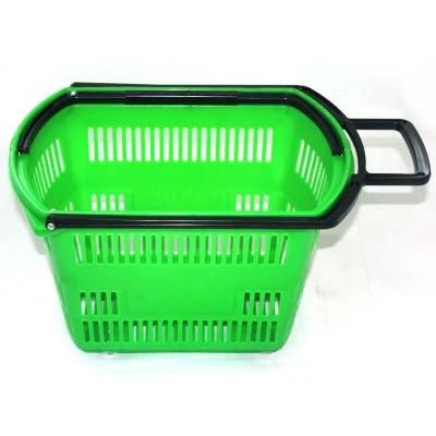 Affordable Price Small Four Wheels Supermarket Shopping Trolley Basket