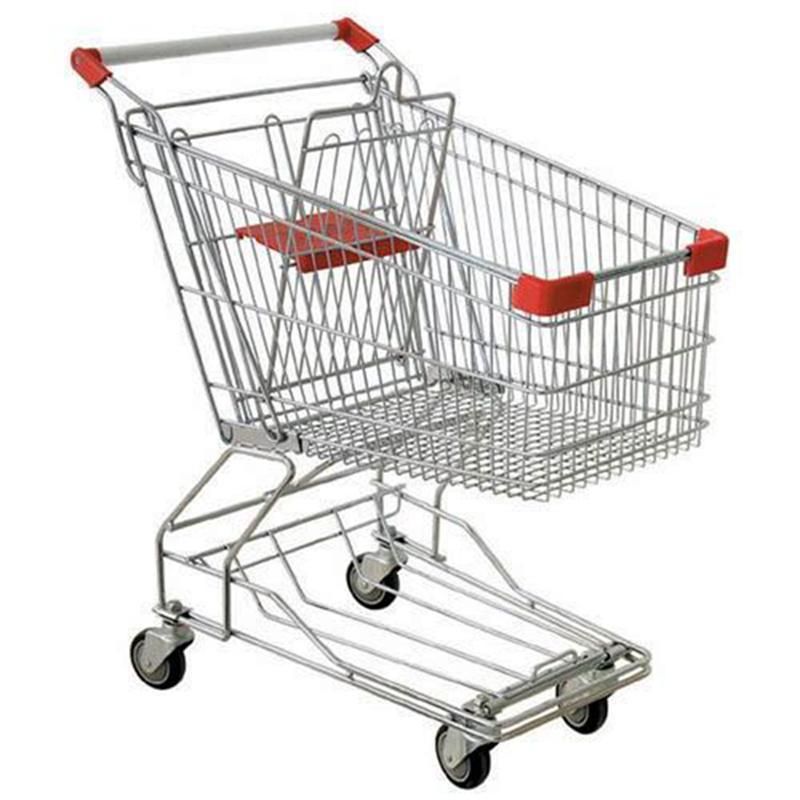 Serviceable Supermarket Shopping Cart Trolley Metal Shopping Trolley