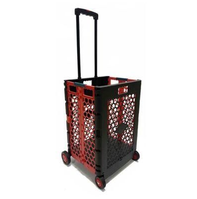 China Manufacturer Big Capacity Plastic Helping Hand Folding Cart Portable Trolleys