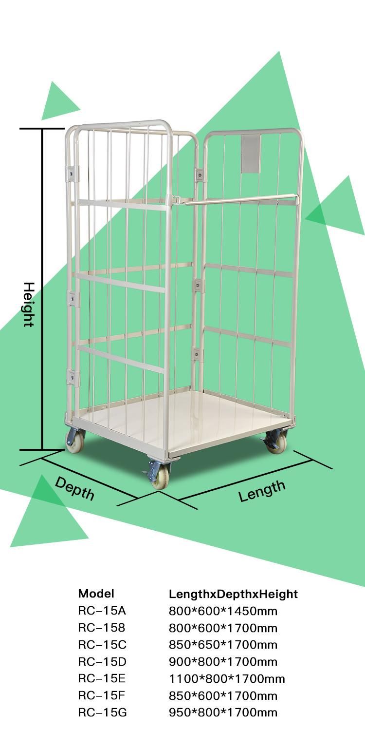 3-Side Supermarket Roll Container Cage