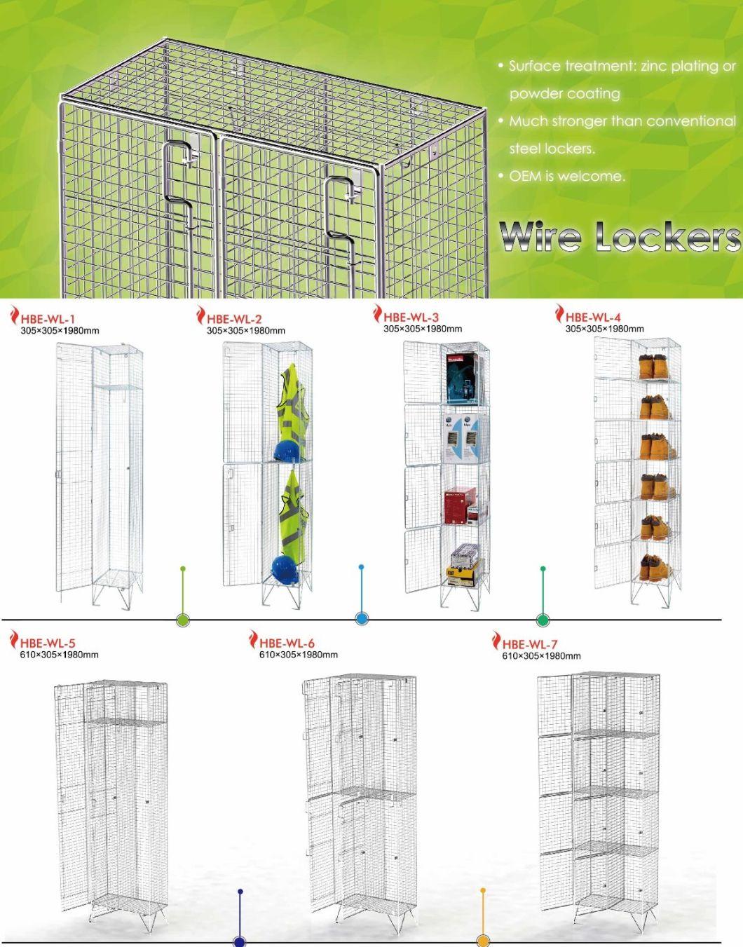 3 Floors Construction Site Zinc Galvanized Steel Mesh Locker