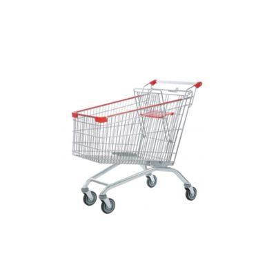 Grocery Store Steel Shopping Cart 125L European Style Supermarket Trolley