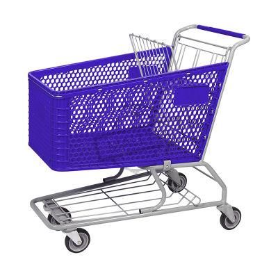 Best Selling Half Plastic 180L American Cart for Supermarket