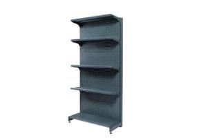 Single Supermarket Gondola Display Pegboard Shelf