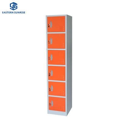 Orange Color Factory Sale 6 Tier Locker