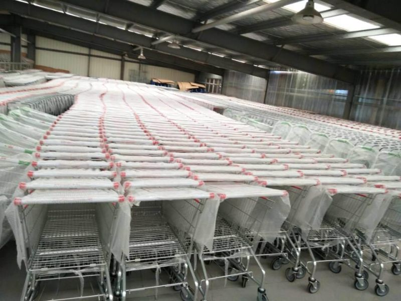 100L Metal Supermarket Foldable Shopping Trolley Carts