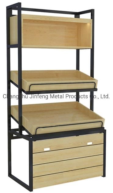 Supermarket Shelf Wooden Display Rack Wholesale Store Fruit and Vegetable Display Stand