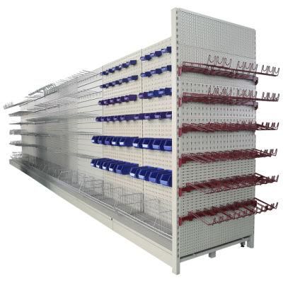 High-Quality Supermarket Double-Side Perforated Metal Shelves Display-Rack