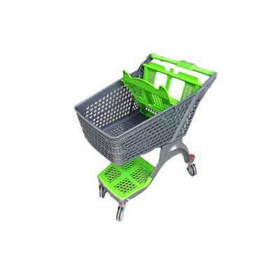 New Design Wholesale Trolley Store Pure Plastic Supermarket Shopping Cart