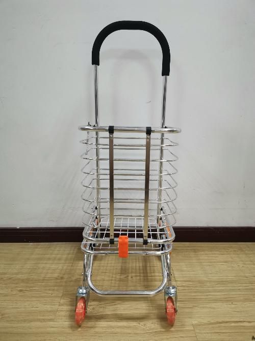 Four Wheels Aluminum Alloy Portable Shopping Trolley Cart