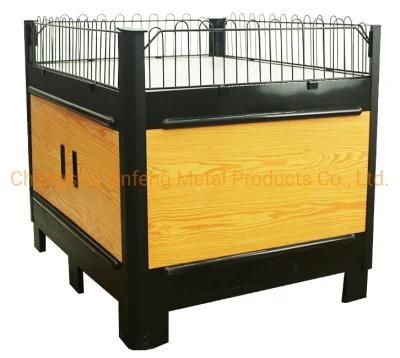 Supermarket Shelf Equipment Wooden Grain Exhibition Display Promotion Desk