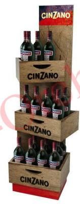 Wooden Bin Display Racks for Wine with Logo