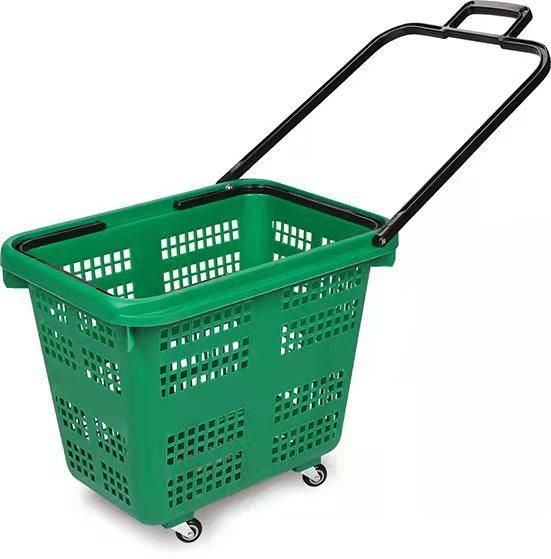 Good Price Plastic Basket Trolley Colorful Hand Shopping Basket