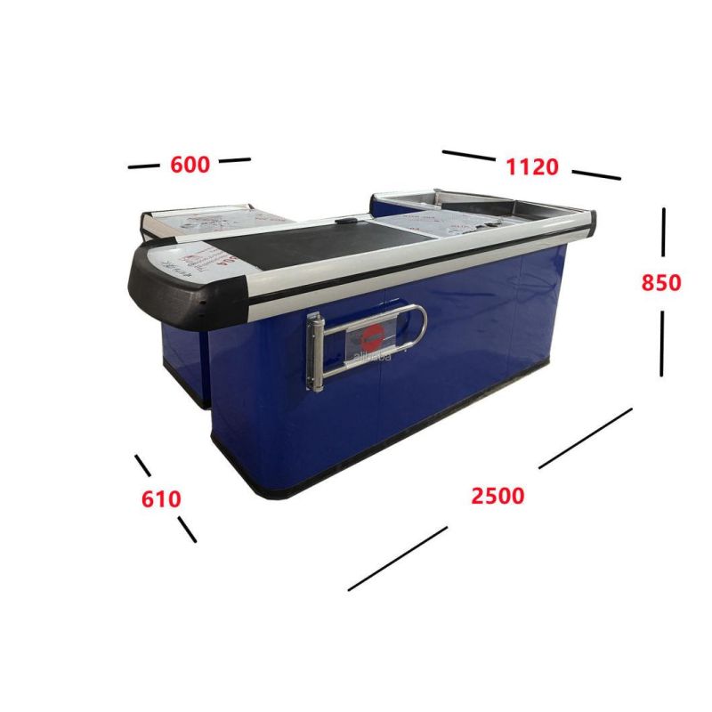 Cheap Electric of Grocery /Store/Supermarket Checkout Counter with Conveyor Belt