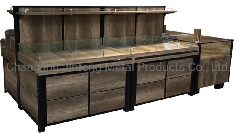 Wooden Display Shelving System Supermarket Wooden Shelves