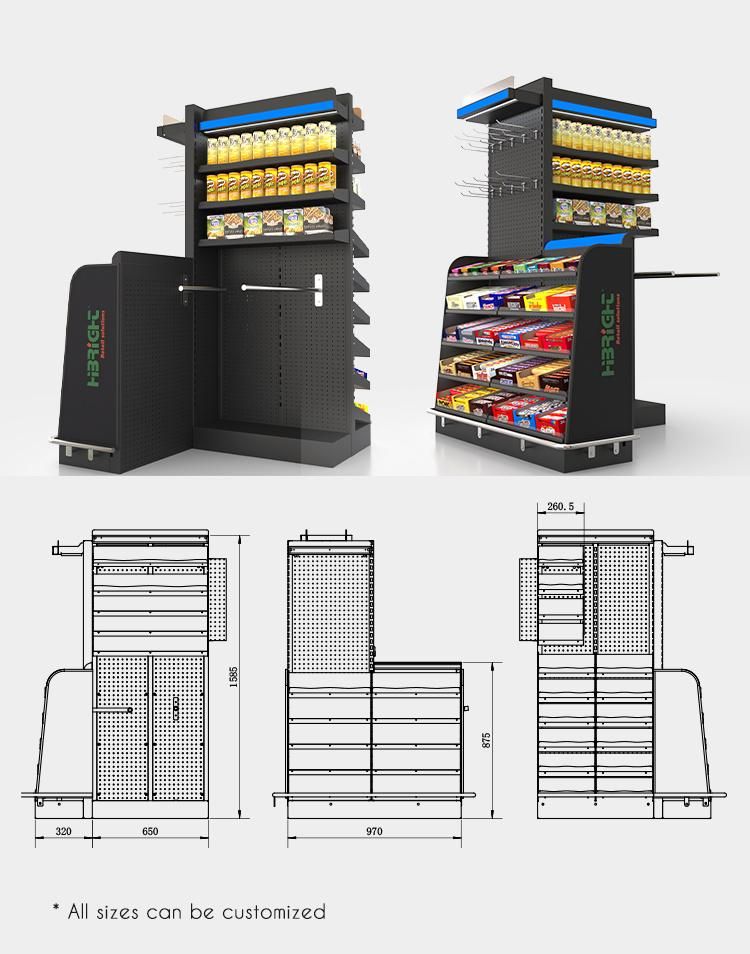 Well Designed Checkout Counter Shelf Supermarket Beverage Rack for Snack