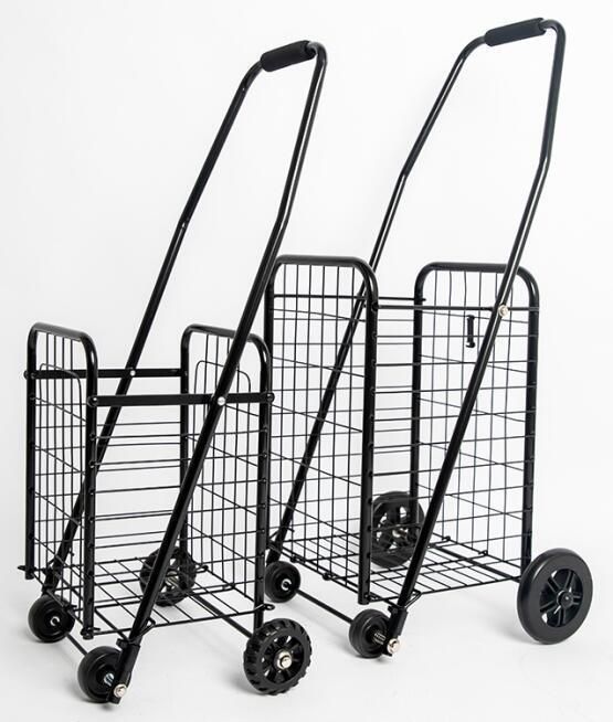 China Factory Direct Metal Folding Shopping Utility Cart Rolling Grocery Wheeled Trolleys