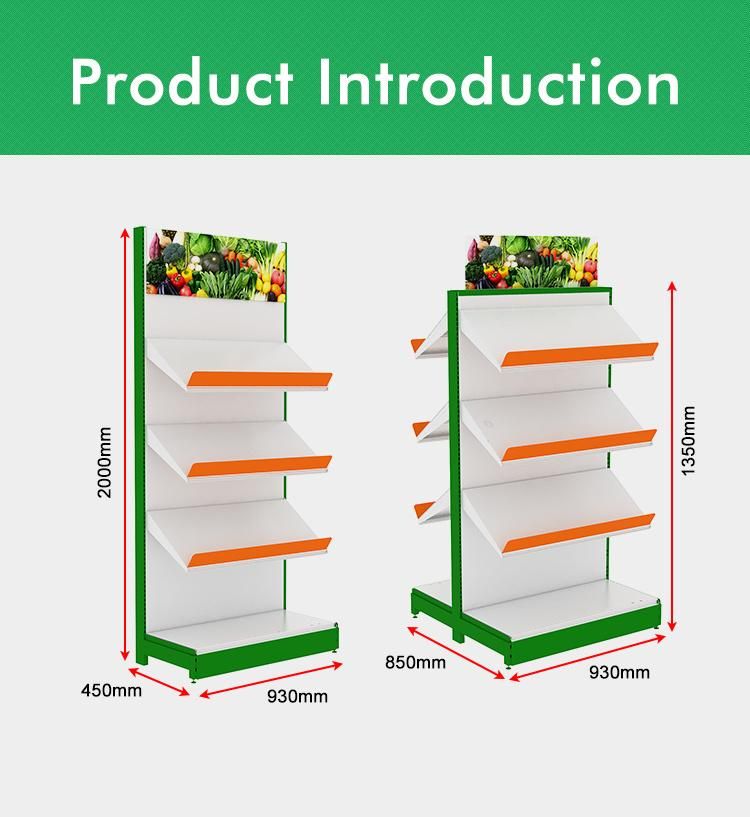 Supermarket Vegetable and Fruit Stand Rack Supermarket Metal Fruit and Vegetable Display Shelf