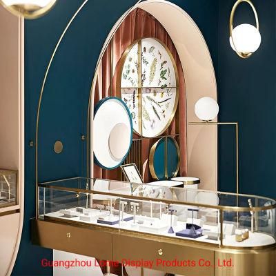 Jewelry Display Case Showcase Exhibition Counter Metal Glass Perfume Shop Interior Design