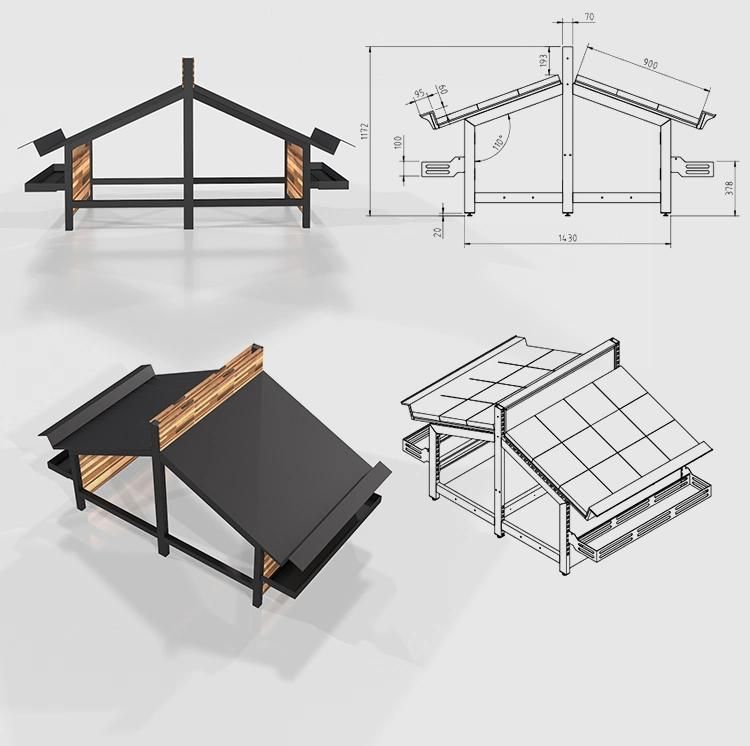 Supermarket Metal Fruit and Vegetable Display Stand