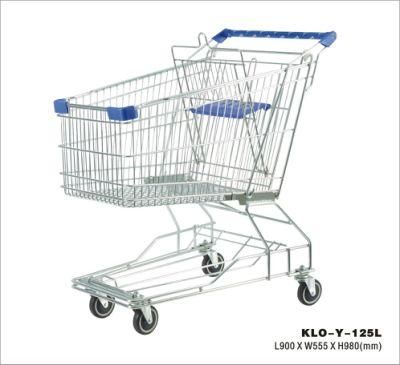 Top Quality Metal Shopping Trolley Cart with Wheels Supermarket Shopping Cart