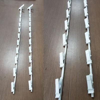 Supermarket Pop Shelf Edge Hanging Metal Clip Strip with 12 Clips