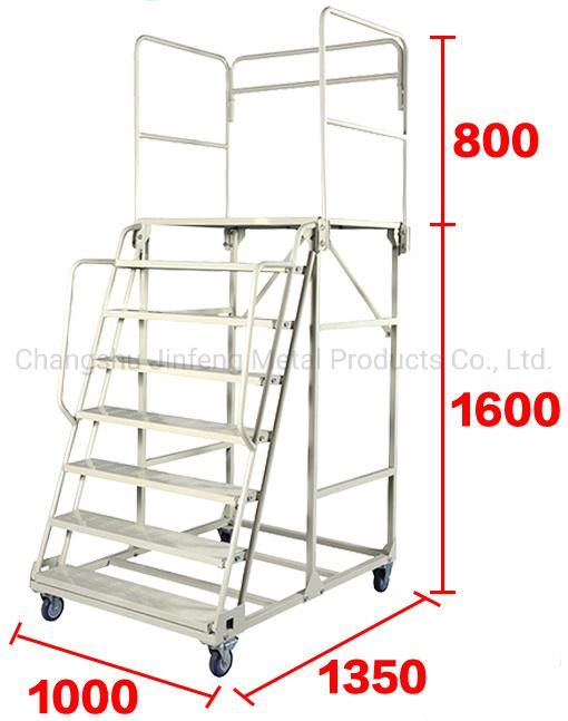 Warehouse Step Ladder Movable Platform Step Ladder