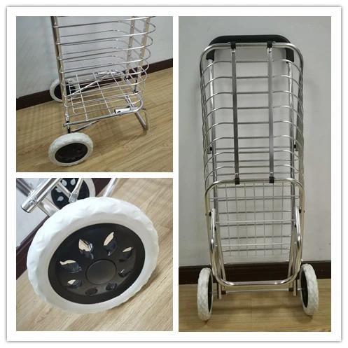 China Wholesale Convenience Store Aluminum Folding Portable Shopping Cart