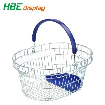 Retail Metal Wire Mesh Shopping Basket with Handles