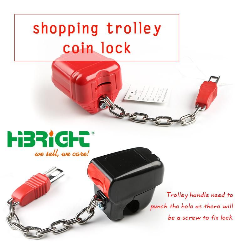 Shopping Trolley Handle Plastic Coin Lock for Supermrket