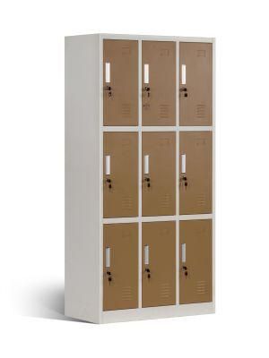 3 Tier 9 Door Steel Storage Locker for Employee