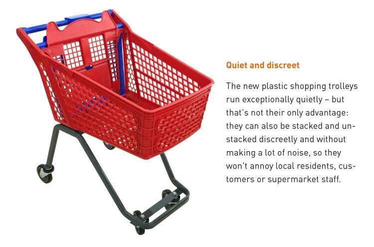 Supermarket Push Cart Retail Grocery All-Plastic Shopping Trolley