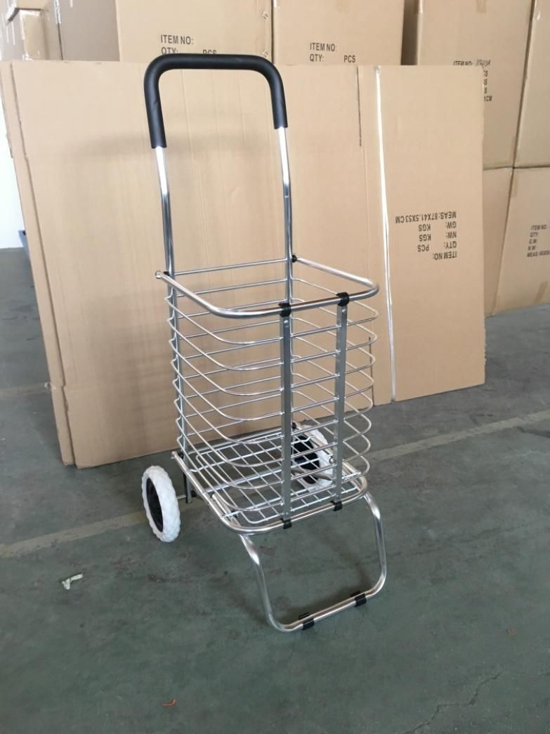 2-Wheels Trolley Folding Aluminum Stair Climbing Shopping Cart