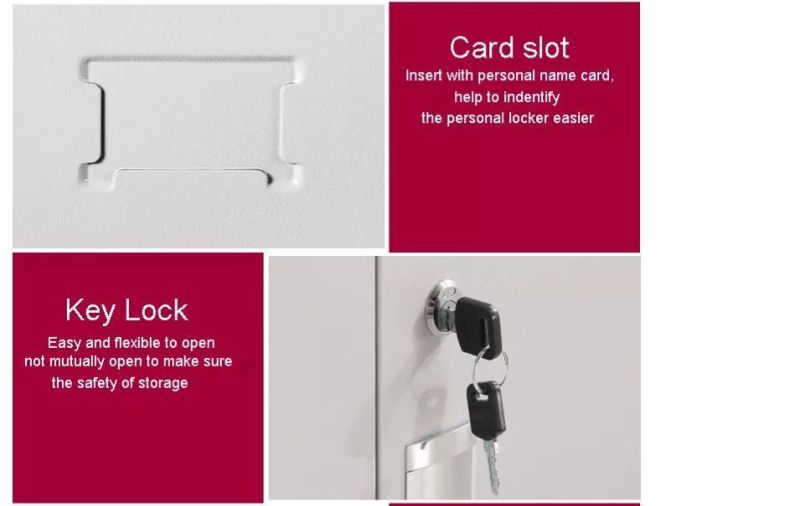 Three Compartment Changing Room Steel Locker with Seat