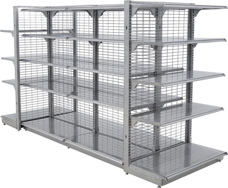 Single Sided Grid Shelving for Sale Double Sided Gondola