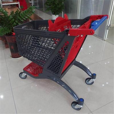 Supermarket Used Plastic Shopping Cart New Design Full Plastic Trolley