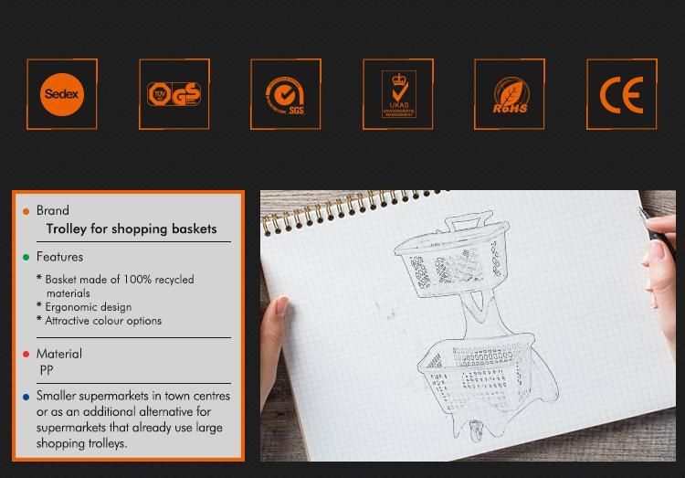 Supermarket Two Baskets Shopping Trolley Cart